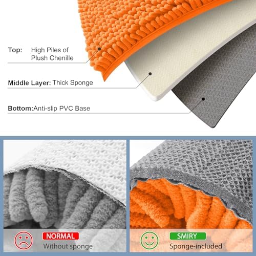 Smiry Bathroom Rugs 30X20, Luxury Chenille Extra Soft Absorbent Bath Mat