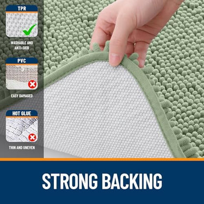OLANLY Toilet Rugs U-Shaped 24x20, Soft Absorbent Chenille Contour Rugs