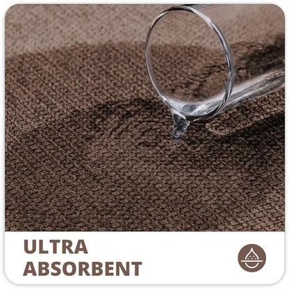 Bosap Bath Mat,Ultra Thin Bathroom Runner Rugs,Large Bath Mats for Bathroom,Quick Dry,Non-Slip,Machine Washable,Low Pile,Bath Rug,Shower Outside,Sink,Home Decor Accessories.Brown,3'x4'(36x48inch)
