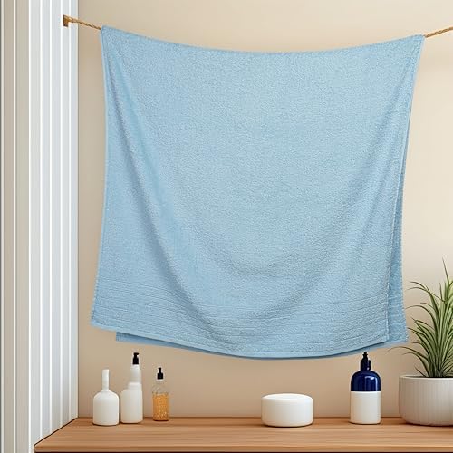 Tens Towels 2 Piece Extra Large Bath Sheets 35 x 70 Inches, Sky Blue