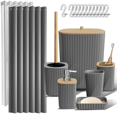 Clara Clark Bathroom Set, Shower Curtain Set, Bathroom Accessory Set