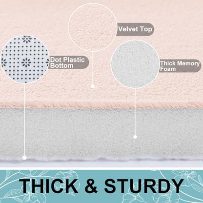Smiry Memory Foam Bath Mat 24x16, Extra Soft and Absorbent Bathroom Rugs