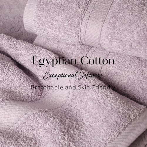 Superior Egyptian Cotton Plush & Absorbent, Bath Towel Set of 4, Purple
