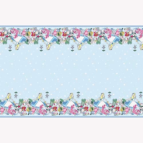 Unique Alice in Wonderland Party Supplies Bundle Pack Includes 2 Plastic Table Covers and 1 Dinosaur Sticker Sheet