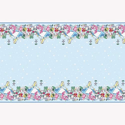 Unique Alice in Wonderland Party Supplies Bundle Pack Includes 2 Plastic Table Covers and 1 Dinosaur Sticker Sheet