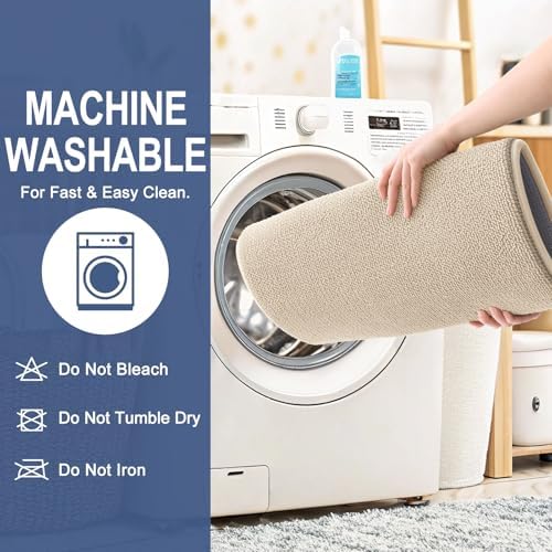 OLANLY Thick Memory Foam Bathroom Rugs 36x24, Absorbent Bath Mat, Beige