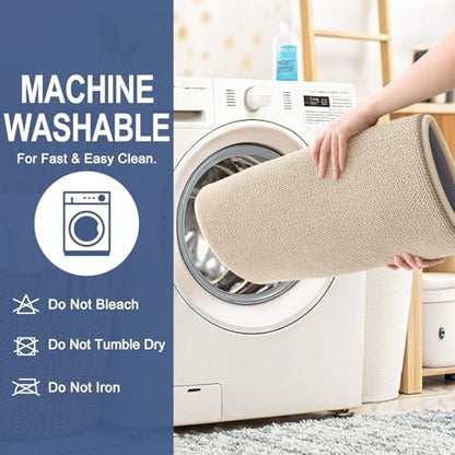 OLANLY Thick Memory Foam Bathroom Rugs 36x24, Absorbent Bath Mat, Beige