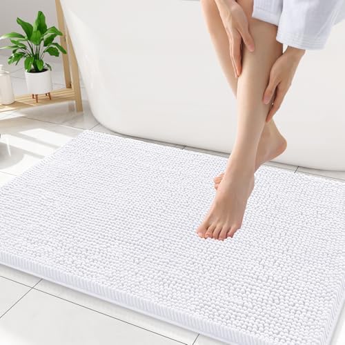 Smiry Bathroom Rugs 34X21, Luxury Chenille Extra Soft Absorbent Bath Mat