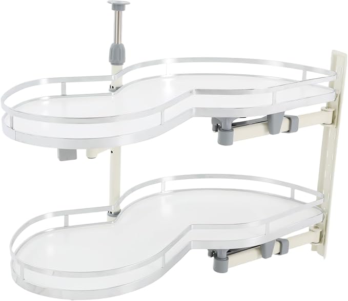 Blind Corner Cabinet Pull Out,2 Tier Swing Right Slide Out Kitchen Corner Cabinet Organizer Shelf ,Adjustable Height Small Space Organizer Soft Close Right Blind Corner Cabinet Pull-Out Organizer