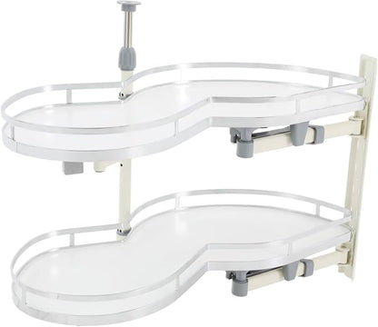 Blind Corner Cabinet Pull Out,2 Tier Swing Right Slide Out Kitchen Corner Cabinet Organizer Shelf ,Adjustable Height Small Space Organizer Soft Close Right Blind Corner Cabinet Pull-Out Organizer