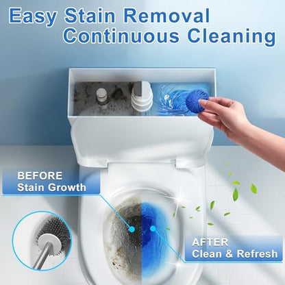 Msvvko Toilet Bowl Cleaners, Automatic Toilet Tank Cleaner Tablets, Blue Toilet Bowl Cleaner Tablets for Deodorizing & Descaling, Powerful Cleaning, Slow-Release Against Tough Stains 20 Pack
