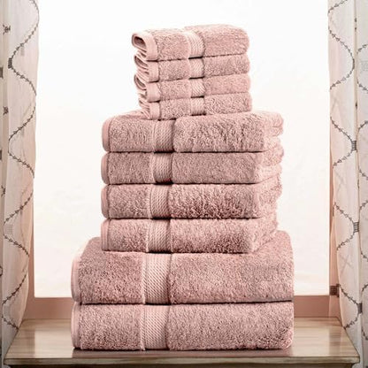 Superior Egyptian Cotton Ultra Plush & Absorbent, 10 Piece Set, Muted Mauve