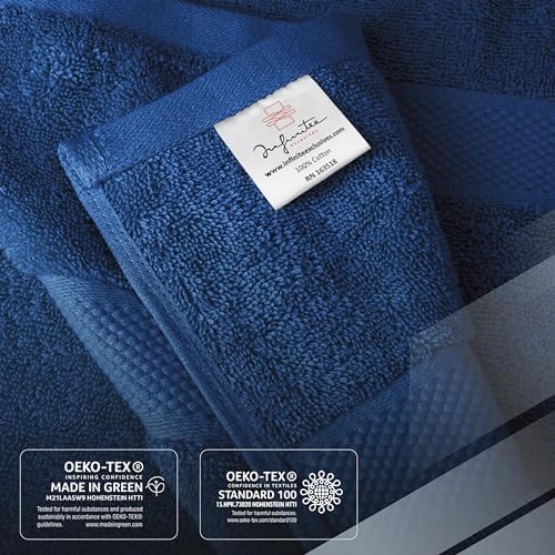 Infinitee Xclusives 100% Ring-Spun Cotton Bath Towels for Bathroom - Pack 4