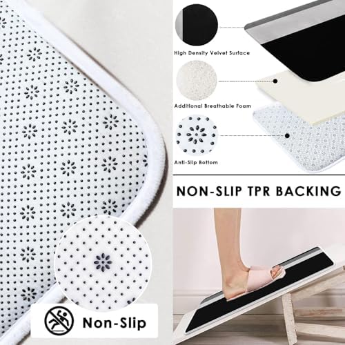 Geometric Bathroom Sets with Shower Curtain and Rugs, 4 Pcs,