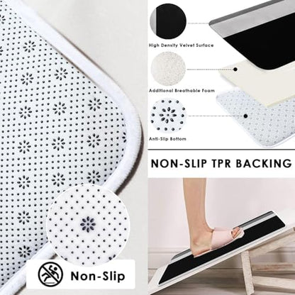 Geometric Bathroom Sets with Shower Curtain and Rugs, 4 Pcs,