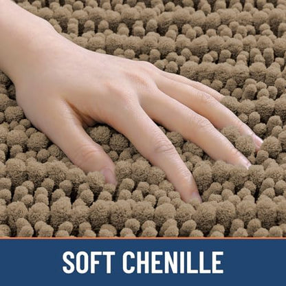 Smiry Bathroom Rugs 40X24, Extra Soft Rubber Backing Chenille Bath Mats