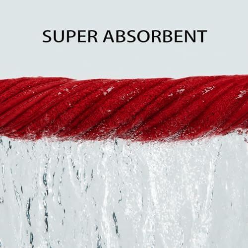 6 Piece Bath Towel Set, 40"x80" Oversized Bath Sheets, Red