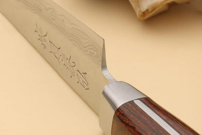 Yoshihiro VG10 16 Layer Hammered Damascus Stainless Steel Paring Utility Knife (3.2" (80mm))