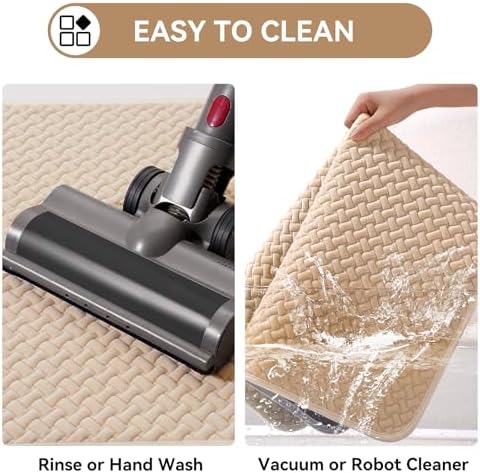 YDKGL Bathroom Runner Non Slip, Extra Soft Absorbent Quick Dry Bath Mats, Foam Weave Texture Thin Bath Rugs Washable with Rubber Backing, 20" x 59“
