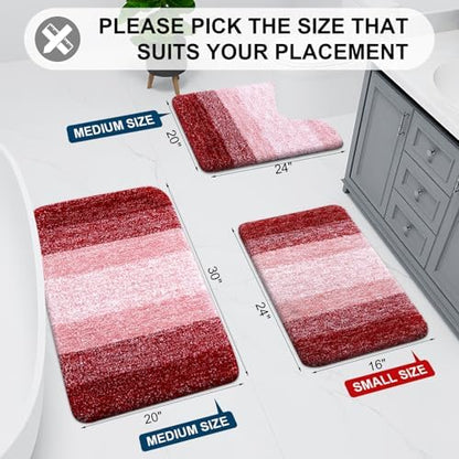 Arotive Microfiber Bathroom Rugs, Shaggy Soft Absorbent Bath Rug, 30x17