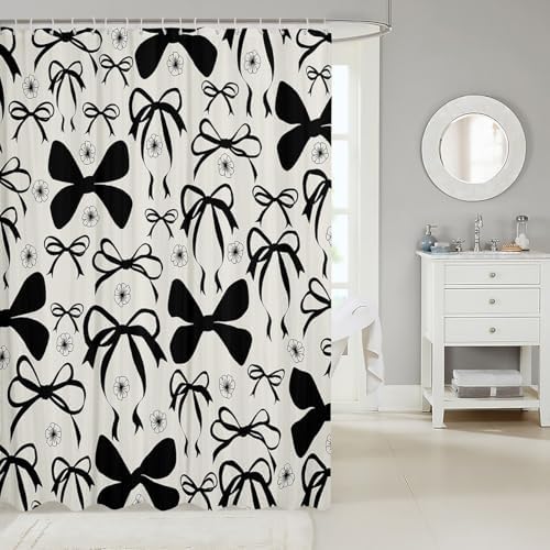 jejeloiu Cute Bowknot Shower Curtain 72"x72" Bathroom