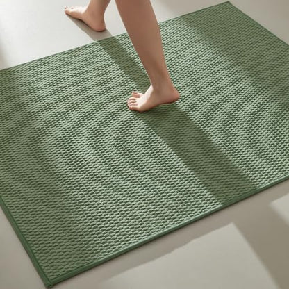 TYUU Large Bathroom Rugs Non Slip Washable Bath Rugs Super Absorbent Bathroom Rug Thin Quick Dry Low Pile Bath Mats, Sage Green 36"x60"