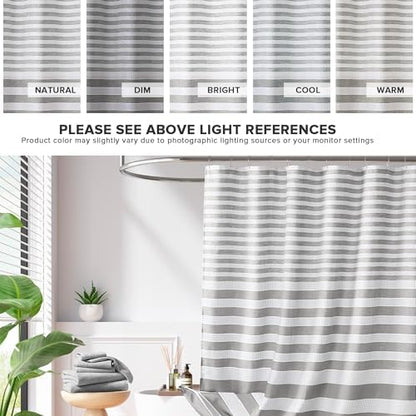 Madison Park Extra Long Shower Curtain for Bathroom, Grey Ombre, 72" x 84"