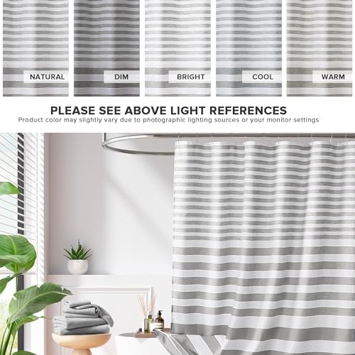 Madison Park Extra Wide Shower Curtain for Bathroom, Grey Ombre 108" x 72"