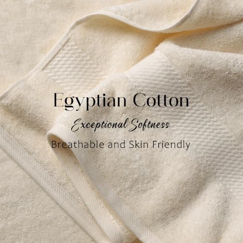SUPERIOR Egyptian Cotton Ultra Plush & Absorbent, 3 Piece Set, Cream
