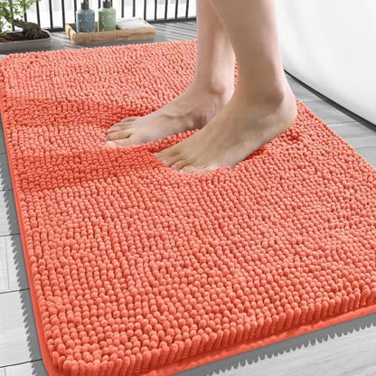 OLANLY Bathroom Rugs 34x21, Extra Soft Absorbent Chenille Bath Rugs