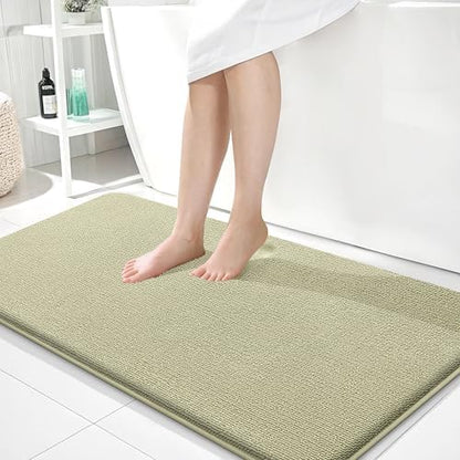 OLANLY Memory Foam Bathroom Runner Rugs 44x24, Absorbent Long Mat, Vanilla