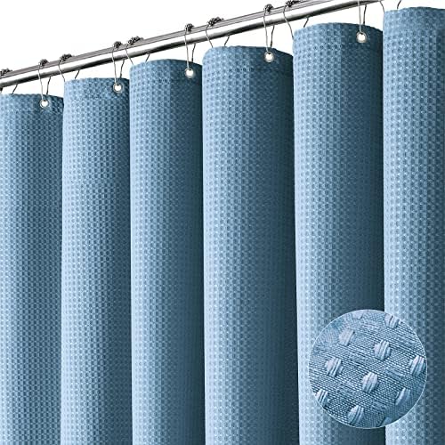 Dynamene Stall Waffle Shower Curtain 256 GSM Heavy 36"x72" Moonlight Blue