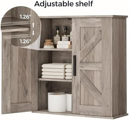 Homleke Bathroom Wall Cabinet, Medicine Cabinet with Adjustable Shelves
