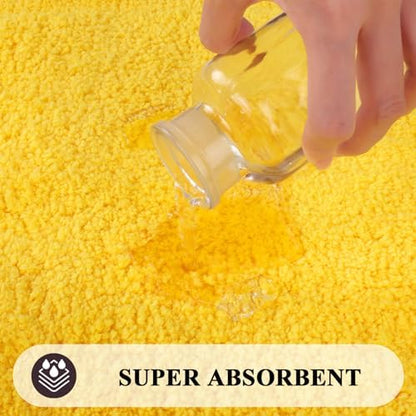 SHACOS Soft Microfiber Yellow Bathroom Rugs Sets 2 Pieces 32x20 inch