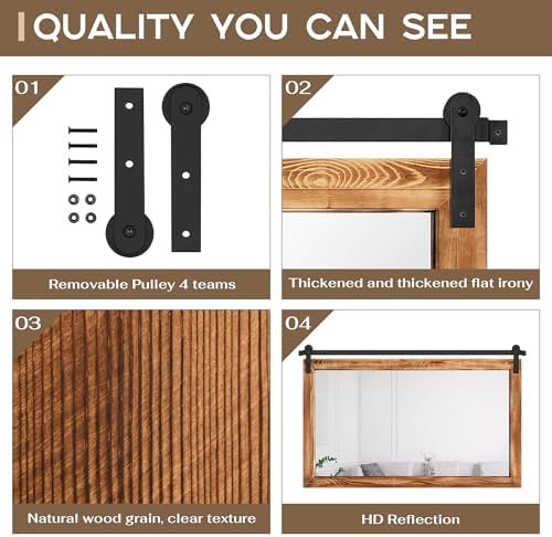 COGOOD Farmhouse Bathroom Mirrors for Over Sink - 30 x 45 Brown