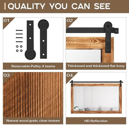 COGOOD Farmhouse Bathroom Mirrors for Over Sink - 30 x 45 Brown