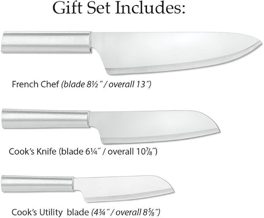 Rada Cutlery Chef Select Gift Set (S57), 3-Piece Knife Set, Stainless Steel Blades, Silver Handle