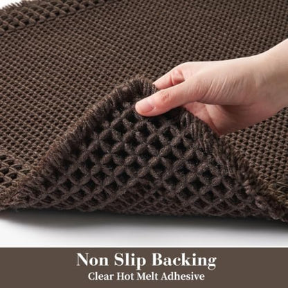 RESARE Waffle Bath Mat for Bathroom Non Slip Bathroom Rugs 17x24 Dark Brown