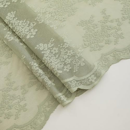 TUDECO Sage Green Shower Curtain with Attached Valance, 72 x 72, 1 Panel