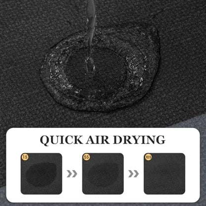 ACCUMTEK Non Slip Bath Mat, Thin Bathroom Rugs Fit Under Door, Quick Dry Bath Mats, Machine Washable Bath Rugs for Bathroom, Bathtub & Kitchen, Bathtub, Black/Bordered/36 x24