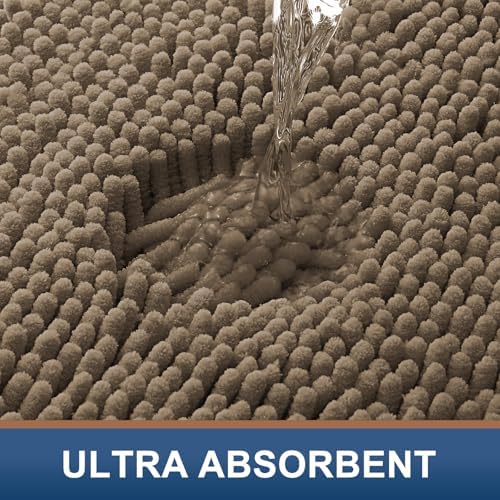 Smiry Round Bathroom Rugs 24X24, Chenille Extra Soft Absorbent Bath Mat