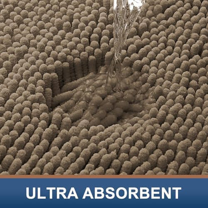 Smiry Bathroom Rugs 45X27, Luxury Chenille Extra Soft Absorbent Bath Mat