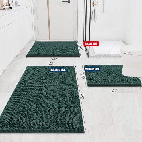 Smiry Bathroom Rugs 47X20, Luxury Chenille Extra Soft Absorbent Bath Mat