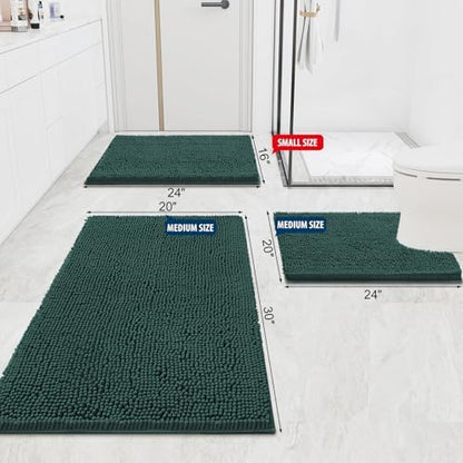 Smiry Bathroom Rugs 47X17, Luxury Chenille Extra Soft Absorbent Bath Mat