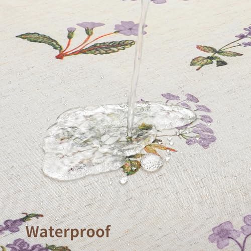 Colorful Star Farmhouse Floral Linen Shower Curtain, Vintage Boho Shower Curtain for Bathroom, French Country Pattern Waterproof Bathroom Curtains, 72" W x 72" L
