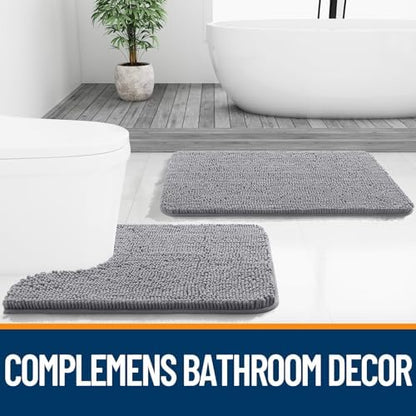 OLANLY Large Bathroom Rugs 50x30, Extra Soft Absorbent Chenille Bath Rugs