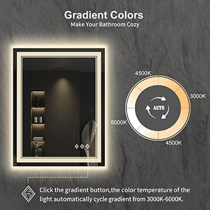 LED Bathroom Mirror, 24x32 Inch Vanity Mirror with Lights