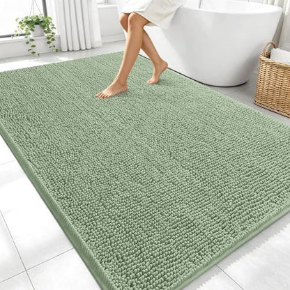 OLANLY Large Bathroom Rugs 70x46, Extra Soft Absorbent Chenille Bath Rugs