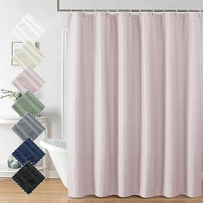 Aiyufeng Moga Pink Shower Curtain, Pink Bathroom Curtain with Textured, Embossed Fabric Shower Curtain, Hotel Quality Bathroom Shower Curtains, 72 x 72 Inches
