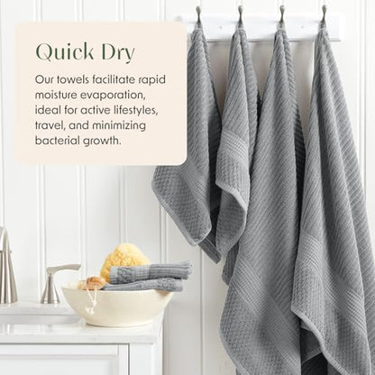 Springtree Home Oversized Bath Towel Set | 2-Pack | 100% Cotton | Gray